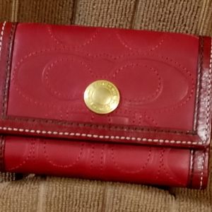 *Price Firm* Coach Embossed dark red wallet